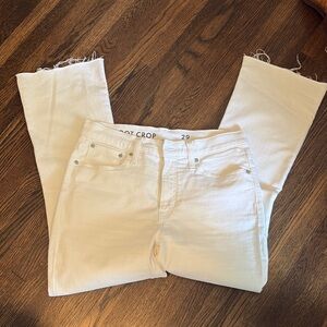 J. Crew Cream Ankle Cropped Jeans Straight-Leg